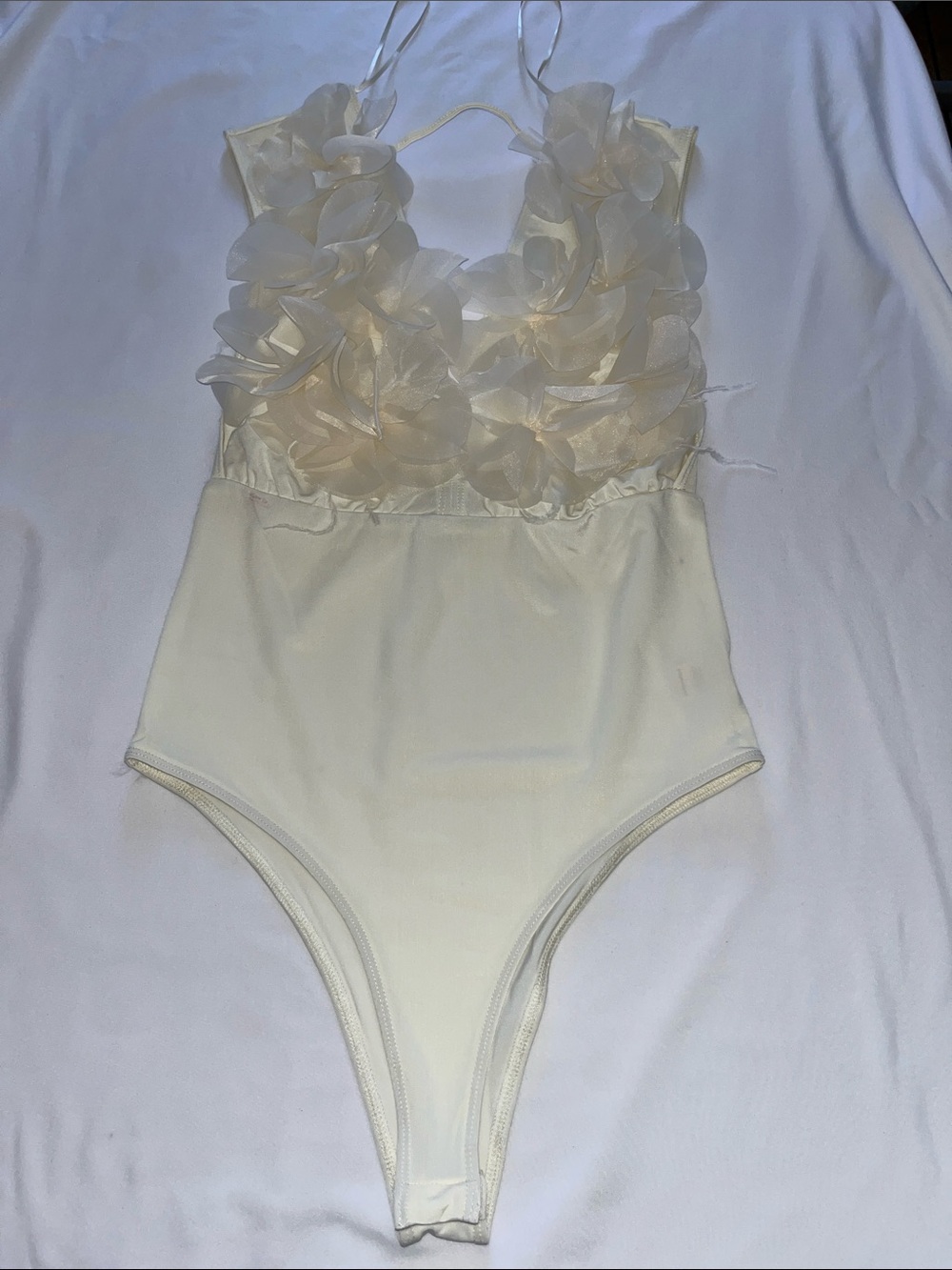 Evolutionary Ivory Floral Appliqué Bodysuit Tag - Picture 10 of 10